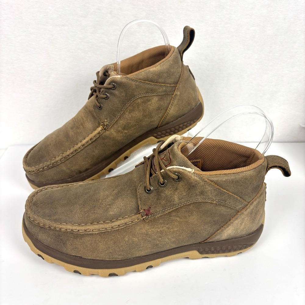 Twisted X MXC0001 Men’s 10W Chukka Driving Moc Leather Shoes Bomber Brown